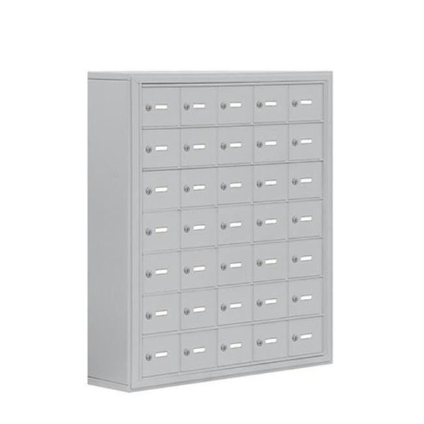 Salsbury Industries Salsbury 19078-35ASK Cell Phone Storage Locker 7 Door High Unit - 8 Inch Deep Compartments - 35 A Doors - Aluminum - Surface Mounted - Master Keyed Locks 19078-35ASK
